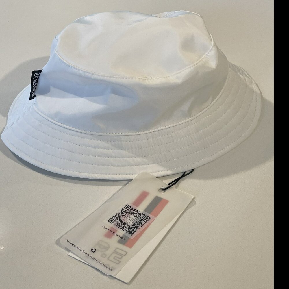P.E Nation Heads Up White Bucket Hat Size S/M